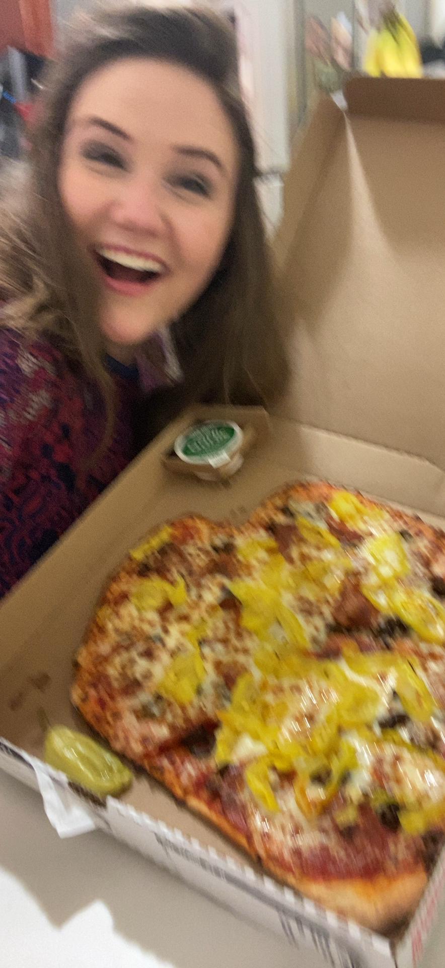 heart shaped pizza from Greg for our first Valentine’s Day