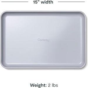 Caraway Non-Stick Ceramic Baking Sheet - Naturally Slick Ceramic Coating - Non-Toxic, PTFE & PFOA Free - Perfect for Baking, Roasting, and More - Medium (15" x 10") - Gray
