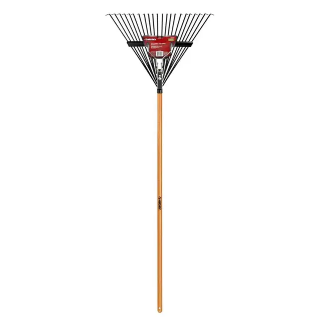 22 in. Steel Leaf Rake Wood Handle