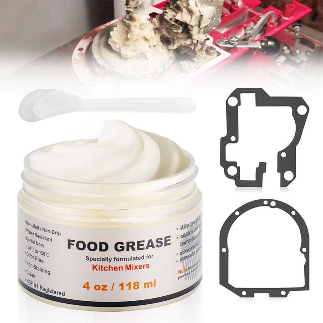 4 oz Food Grade Grease for kitchenaid Stand Mixer, Universally - Compatible with Kitchen Stand Mixer - Maintain The Performance of Your Machine and Extend Service Life, with 9709511 4162324 Gasket