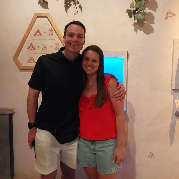 Our 3rd date and first photo together - we went to an escape room and got out with 30 seconds left!