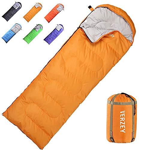 VERZEY Envelope Camping Sleeping Bag for Adults, Youth，Kids & Boys, Great for 4 Season,Portable for Traveling Hiking Waterproof Lightweight Outdoor Sleeping Bags