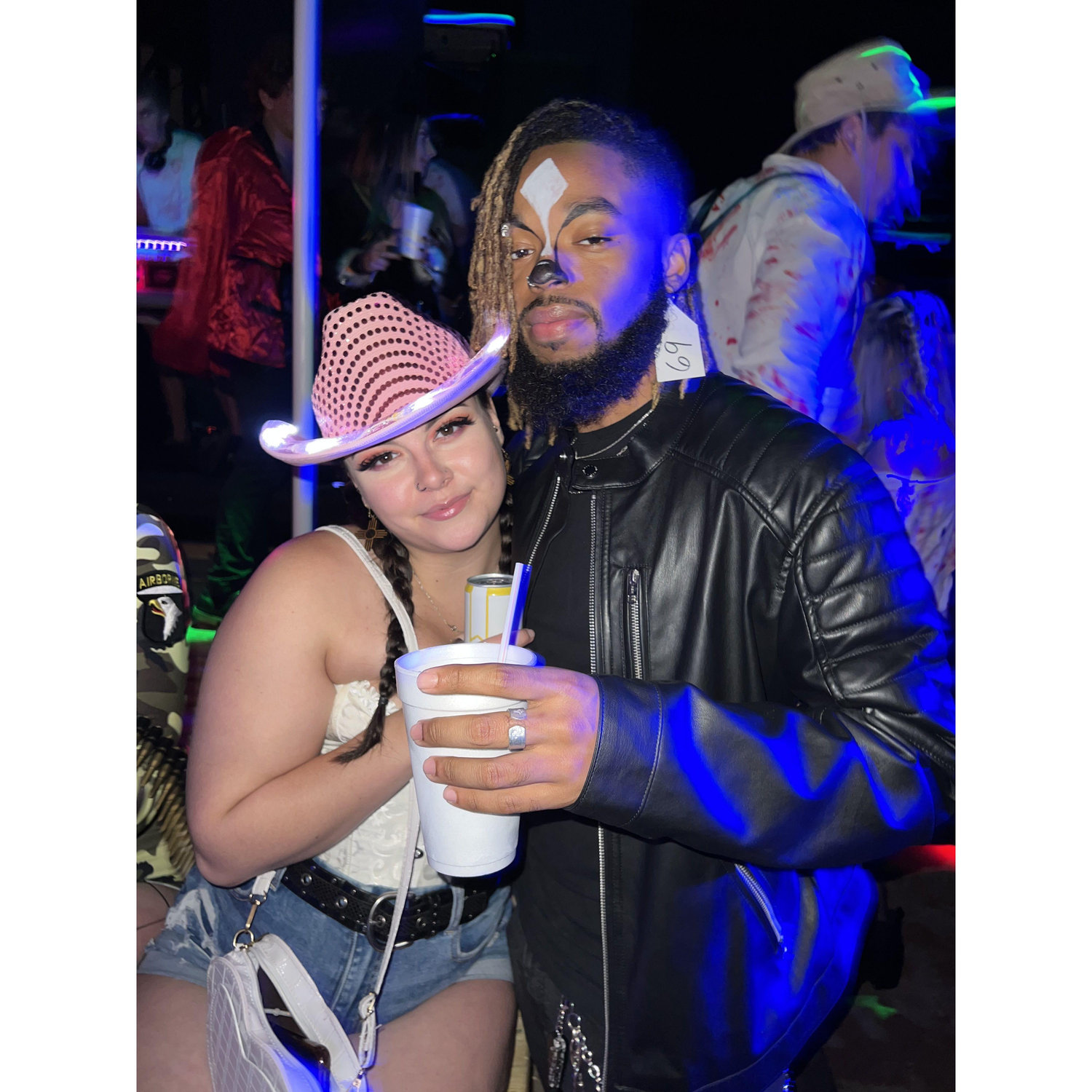 First Halloween together!! in good ole Troy, AL at the local college bar (DB for those familiar lol)