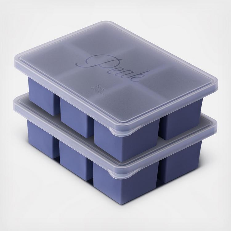 Silicone Freezing Tray with Lid,Soup Cube Tray,Silicone Freezer Container,Freeze & Store Soup, Broth, Sauce - Black