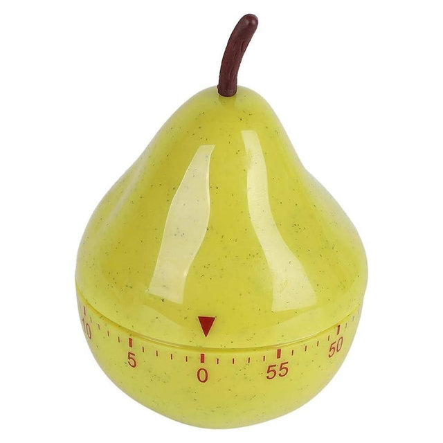 Cartoon Timer, Pear Shaped Kitchen Timer, Mini Cute 60mins Mechanical Manual Kitchen Timer Cooking Timer, Countdown Timer Mini Size Manual Timer Cartoon Fruit Timers Kitchen Cooking Timer