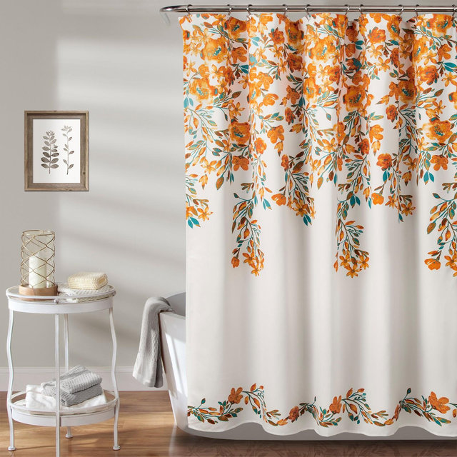 Tanisha Shower Curtain Orange - Lush Décor
