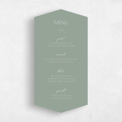 Green Diamond Wedding Menu - Fountaine