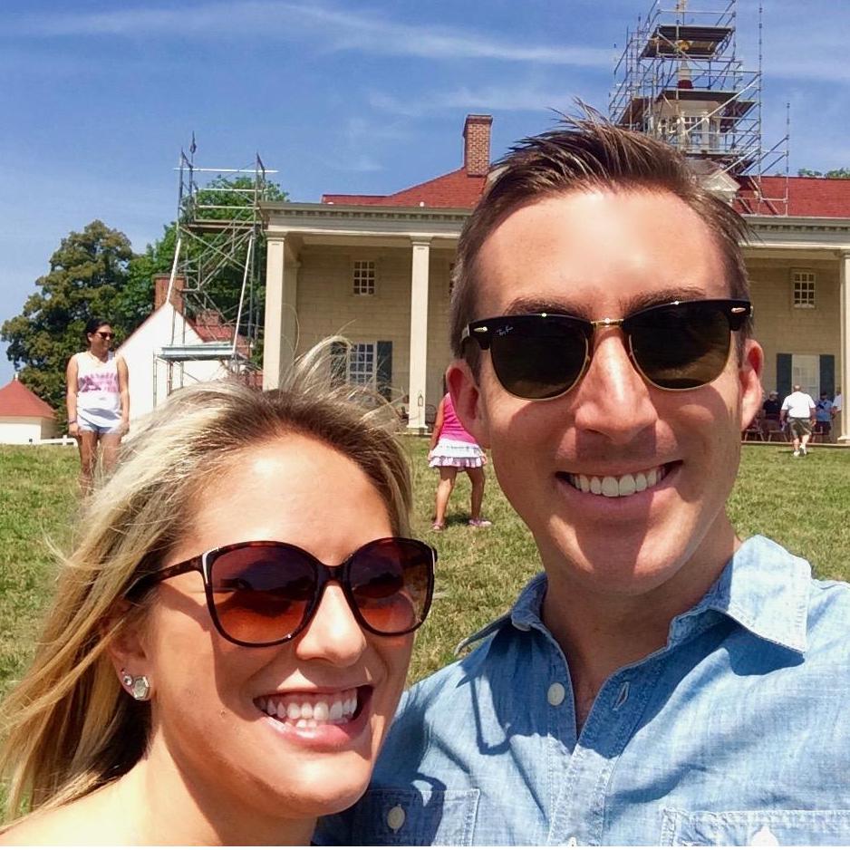 Our first photo as a couple at George Washington's Mount Vernon