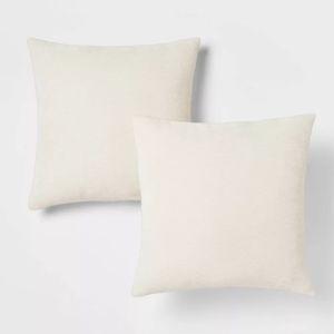 2pk Chenille Square Throw Pillows - Threshold™ Cream