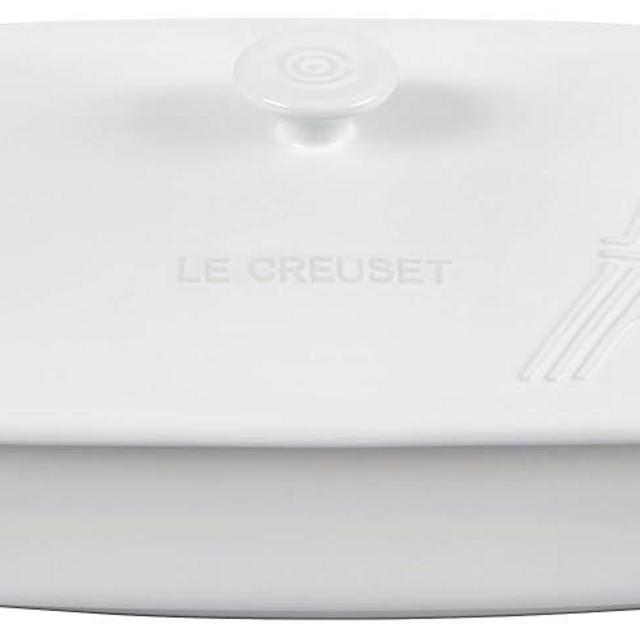 Le Creuset Eiffel Tower Collection Stoneware Covered Rectangular Casserole, 3.5 qt. (12.5" x 8.5"), White