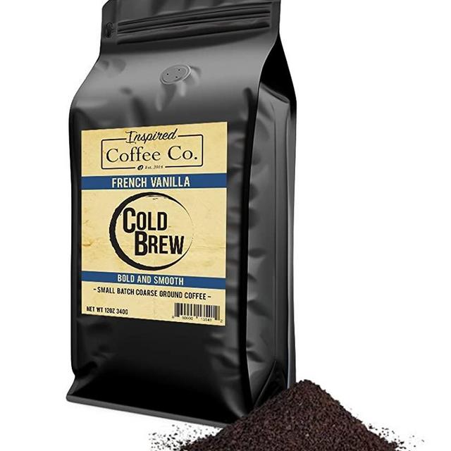 French Vanilla - Flavored Cold Brew Coffee - Inspired Coffee Co. - Coarse Ground Coffee - 12 oz. Resealable Bag