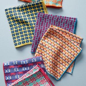 Woven Geo Jacquard Dishcloths, Set of 6