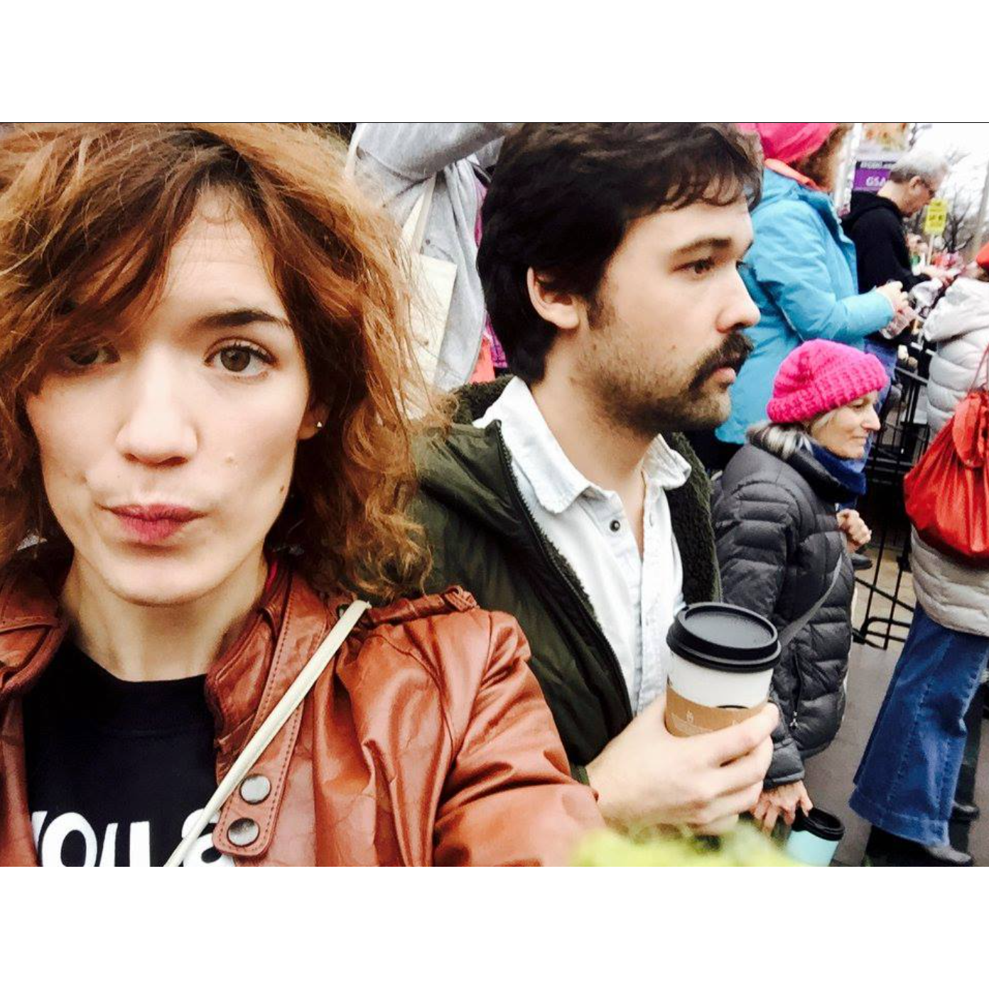 at the DC women's march, with coffee. Early 2017