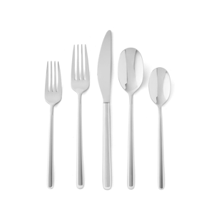 Member's Mark Premium 20-Piece 18/10 Stainless Steel Modern Flatware Set, Mirror Finish