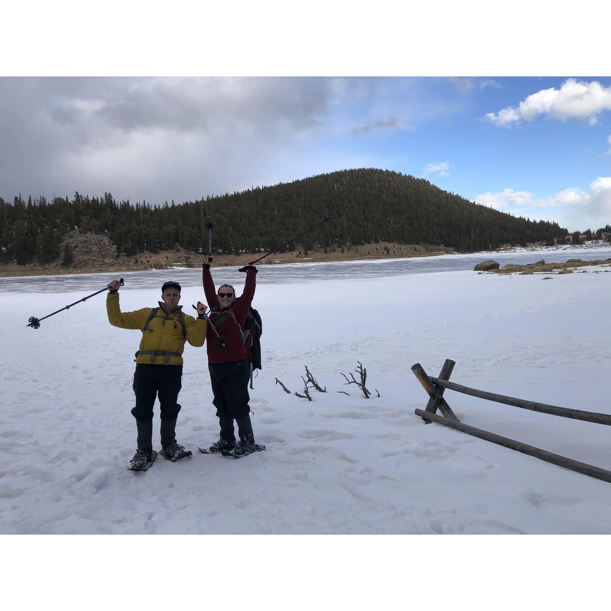 The first time we snowshoed!