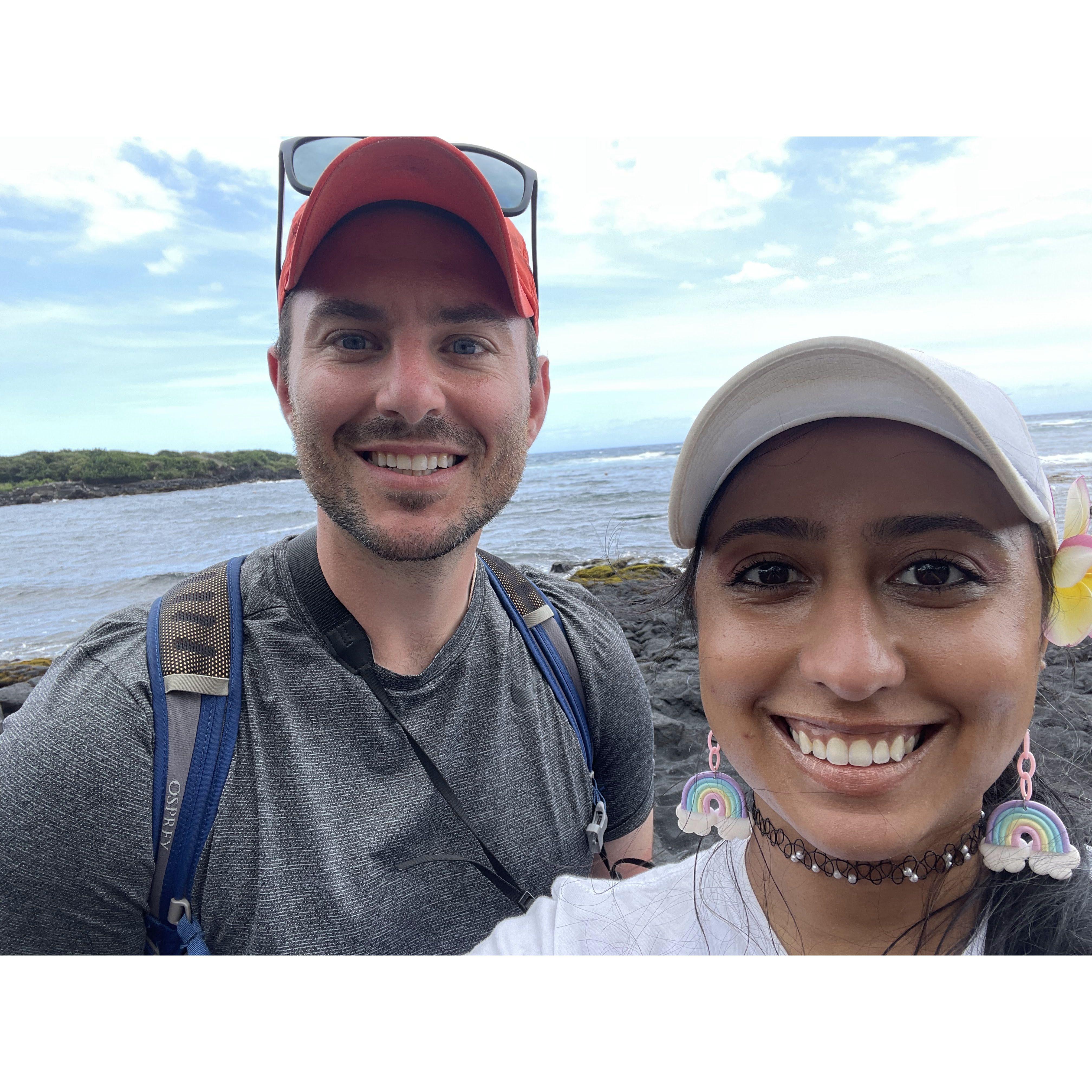 Our trip to Hawaii in April 2022
At the black sand beach!