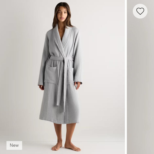 Soft Layered Turkish Cotton Robe - Mist