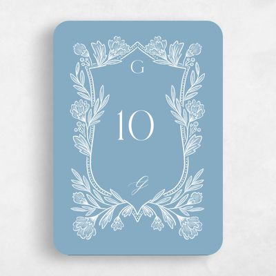 Blue Rounded Wedding Table Number - Willowbrook