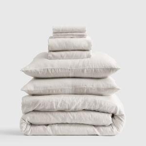 Deluxe Linen Duvet Bundle | Quince in Sand - Queen