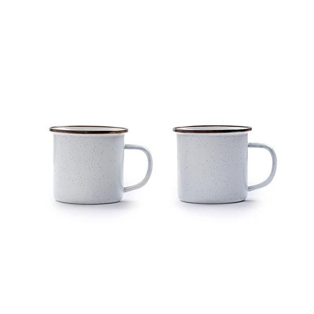 Barebones Enamel Cup Set - Set of 2, Eggshell