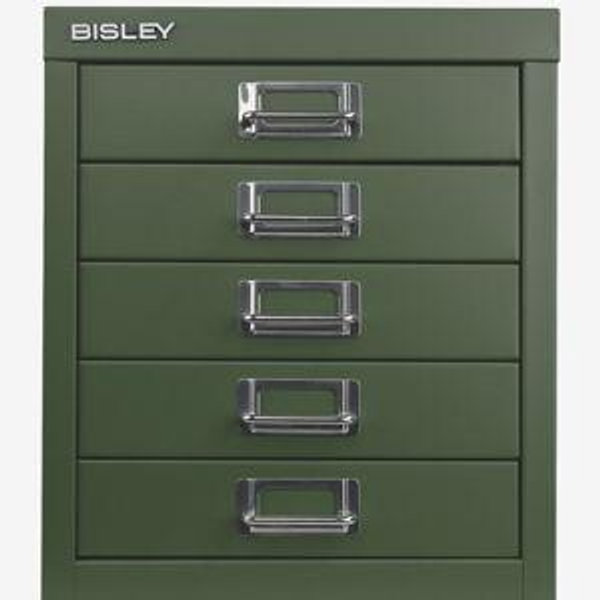 Bisley 5-Drawer Desktop MultiDrawer Steel Cabinet (Olive Green)