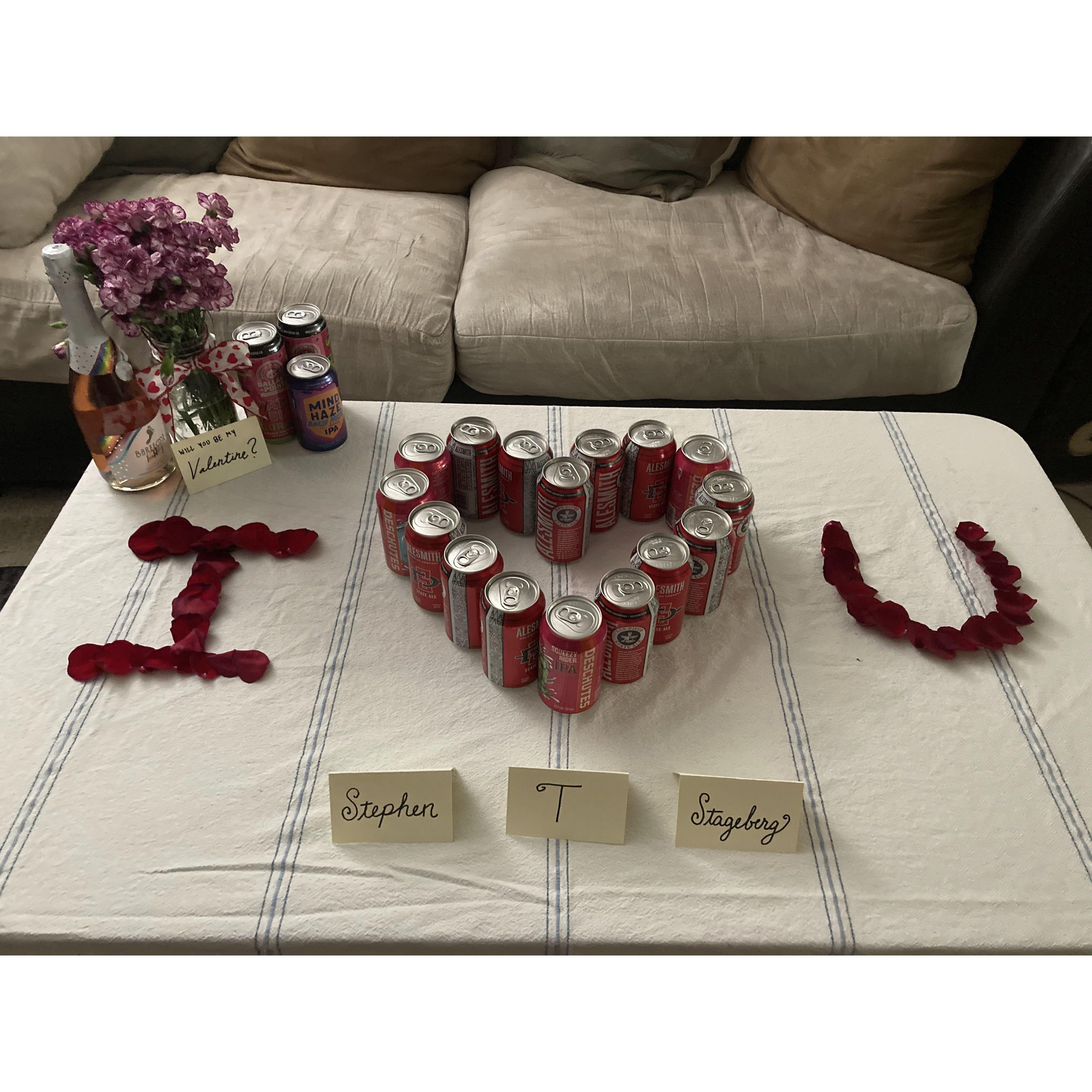 Asking someone to be your valentine is risky business. Fortunately, Stephen said yes.

Valentine's Day x2: Sierra's Surprise to Stephen