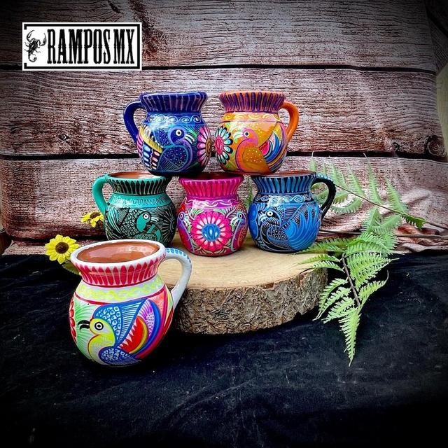 Beautiful Mexican Jarrito Mug Art , Handpainted Clay Pottery Floral Handcrafted Mug , Mexican Mug Hand Painted Mexican Coffee Tea Mugs,tazas