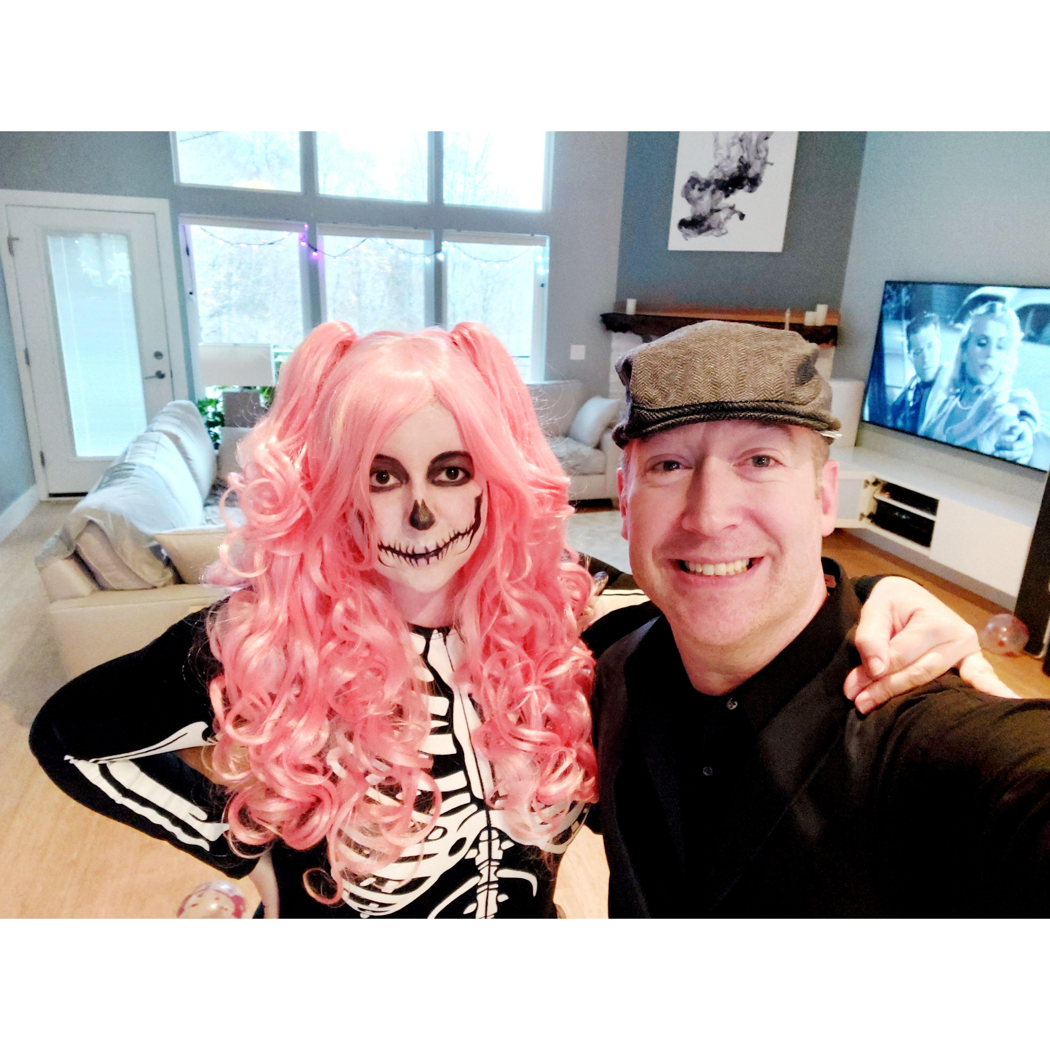 Andy and Ally gearing up for their Halloween/Engagement/Ally's Birthday Party (2022)