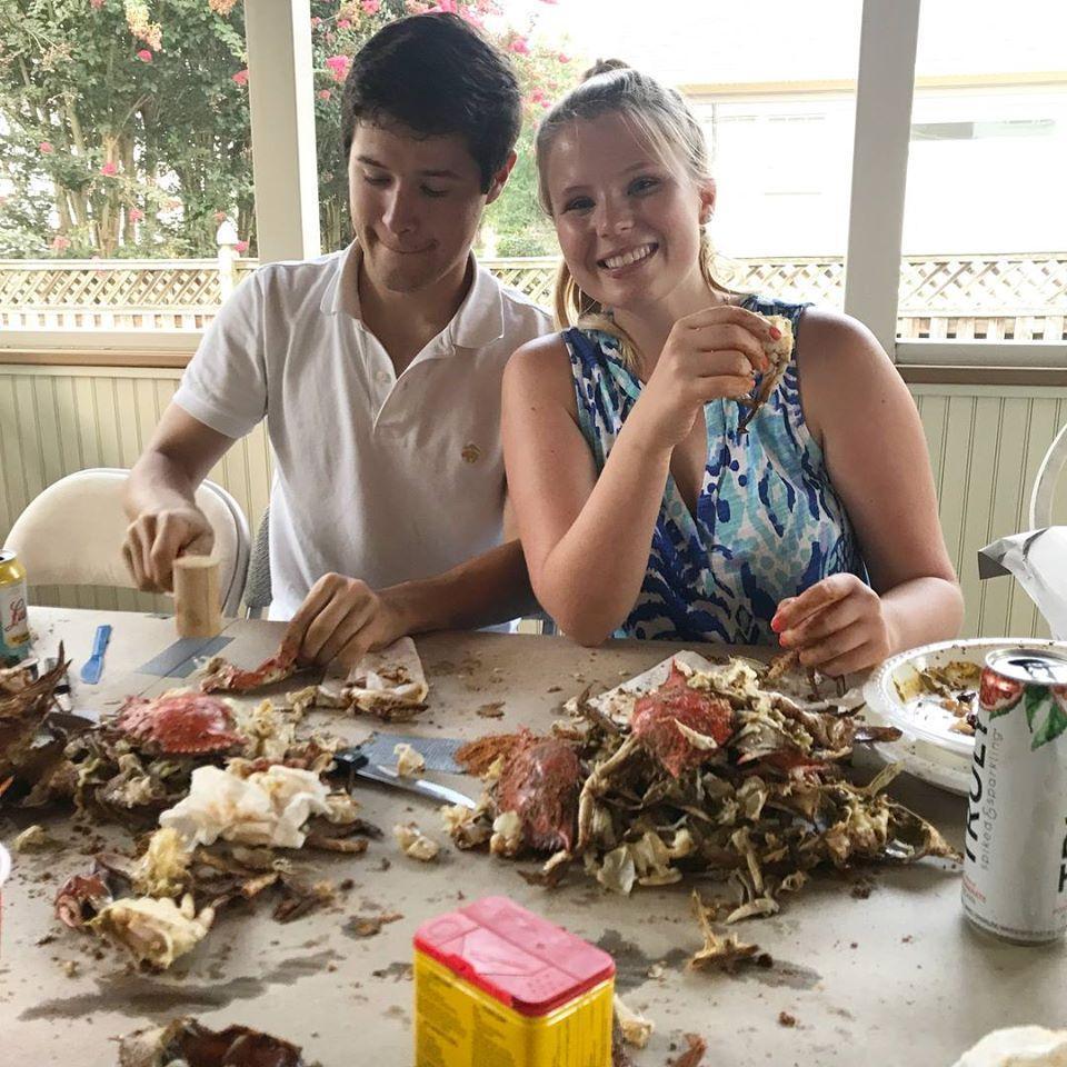 For the Marylanders in the house- yes Angela is training Doug to pick blue crabs. Thanks to Gina for this photo!!