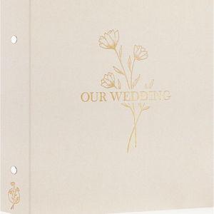 Lanpn Wedding Photo Album 4x6 1000 Pocket Photos Slip in, Linen Cover Large Capacity Newlywed Marriage Album Hold 1000 Horizontal Vertical Photos (Flower, Beige)
