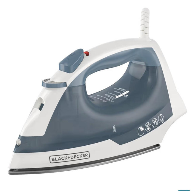 BLACK+DECKER Easy Steam Compact Iron for Clothes, Automatic Shutoff, Nonstick Plate, Light Weight, 1200 Watts