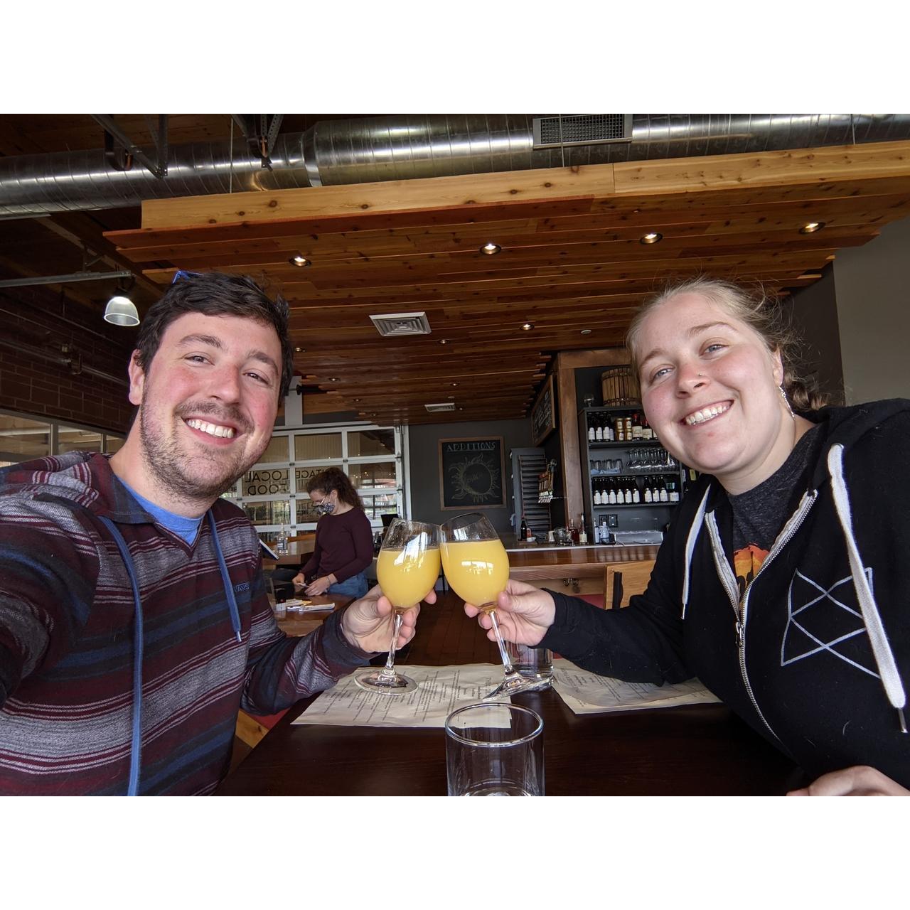 Brunch for Cara's birthday. The next day, Richard would propose.