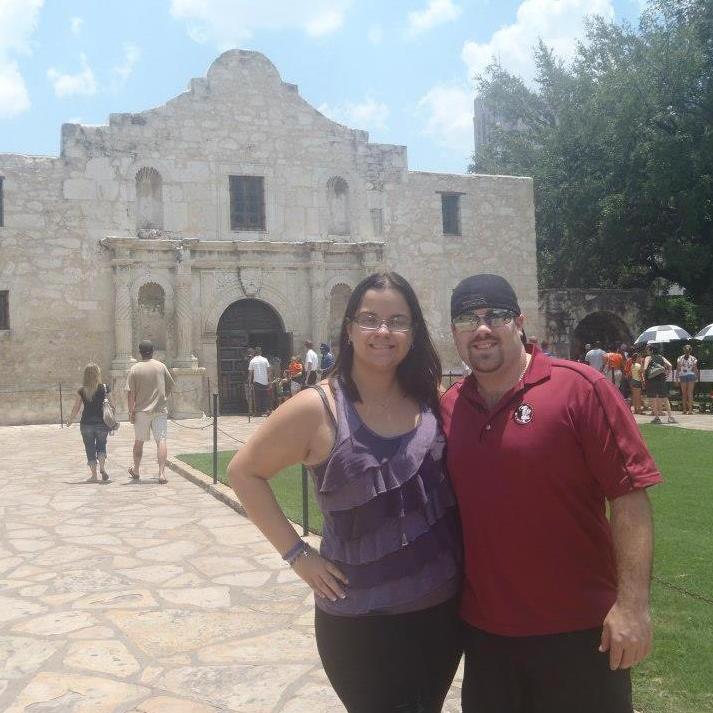 Visitng the Alamo during our Texas trip in 2012.