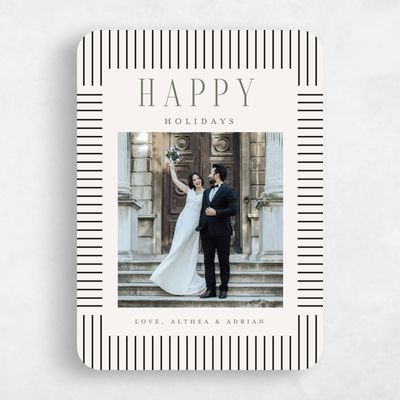 Beige Rounded Holiday Card - Bristol