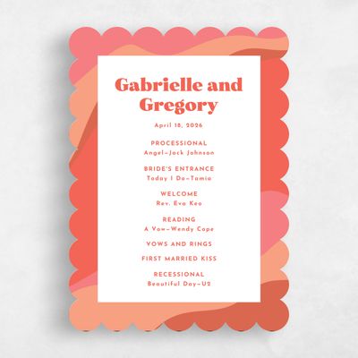 Pink Scalloped Wedding Program - Laula