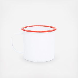 Vintage Enamelware Coffee Mug, Set of 4