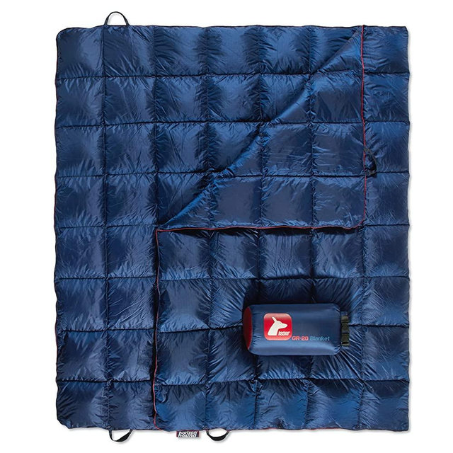 Horizon Hound Down Camping Blanket - Outdoor Travel Blanket | Sustainable Insulated Down | Lightweight & Warm Quilt for Camping, Stadium, Hiking & Festival | Water Resistant, Packable & Compact