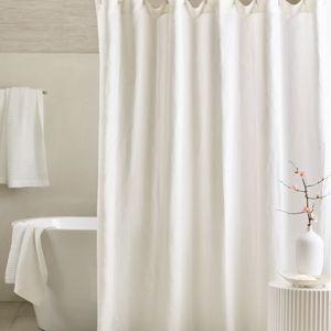 European Linen Shower Curtain in Ivory