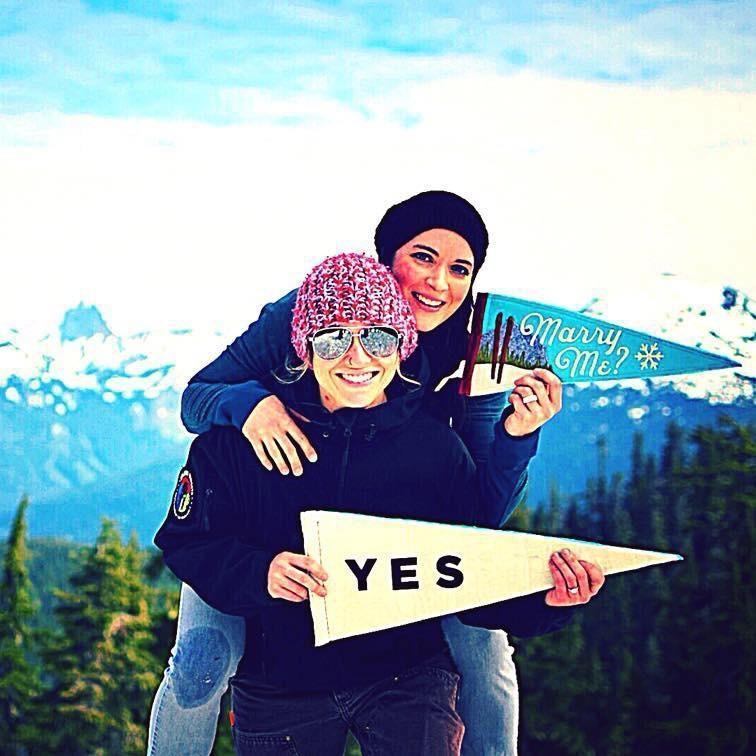 The day Jess proposed at Mt Baker, post Ski to Sea race!