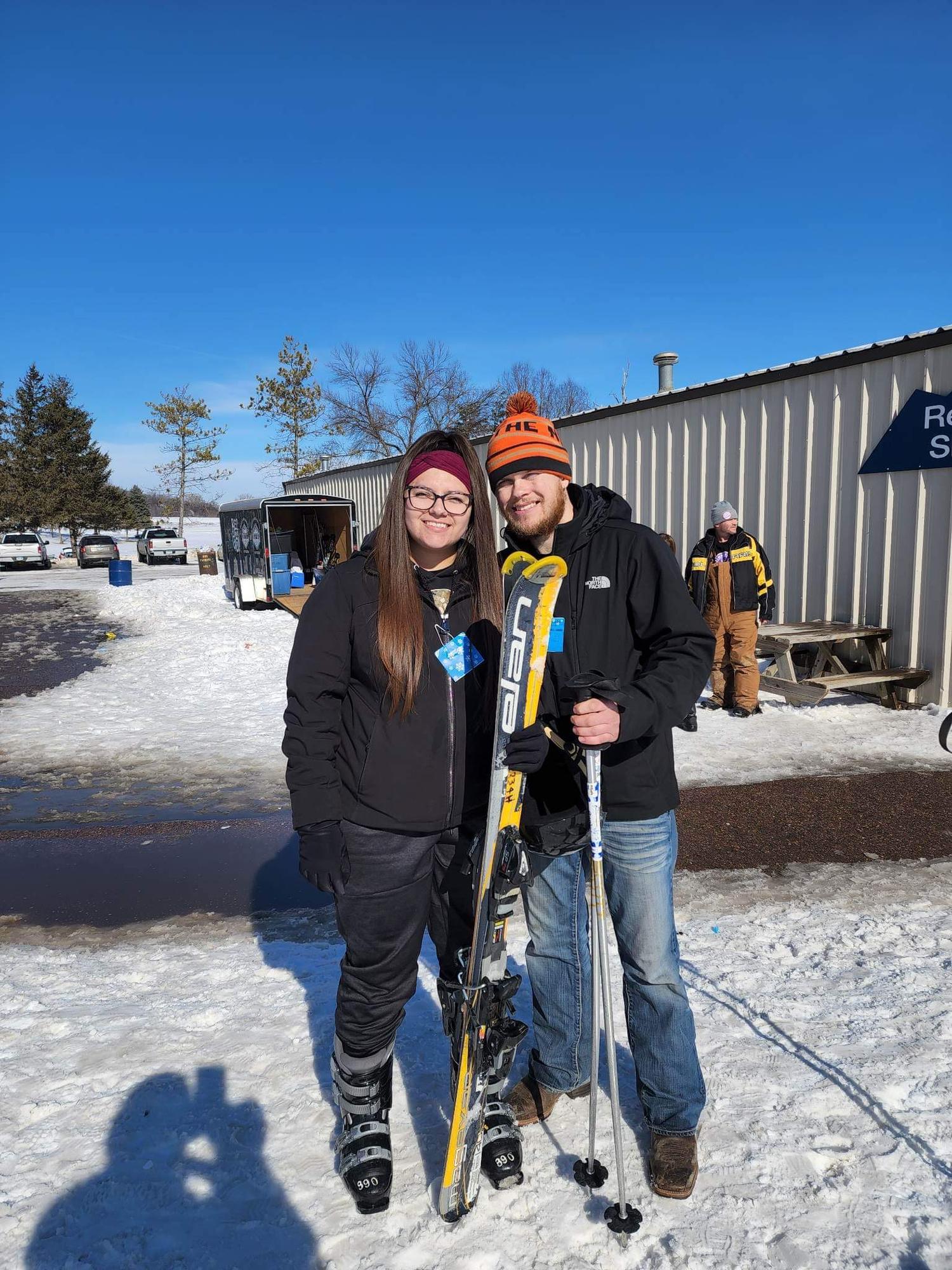 2nd Year anniversary photo! 1st time skiing together!