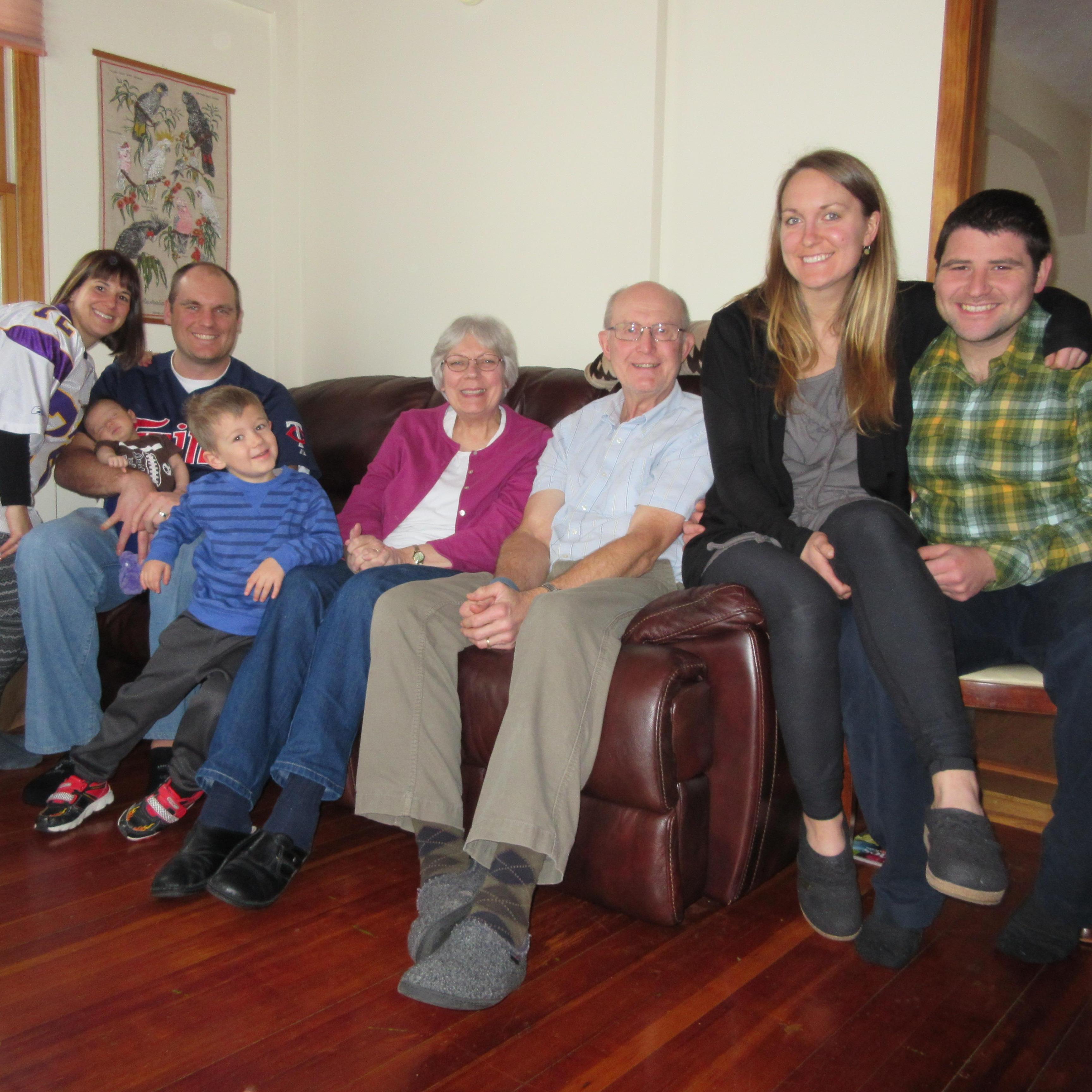 David visiting meeting Julie's family for the first time at Christmas