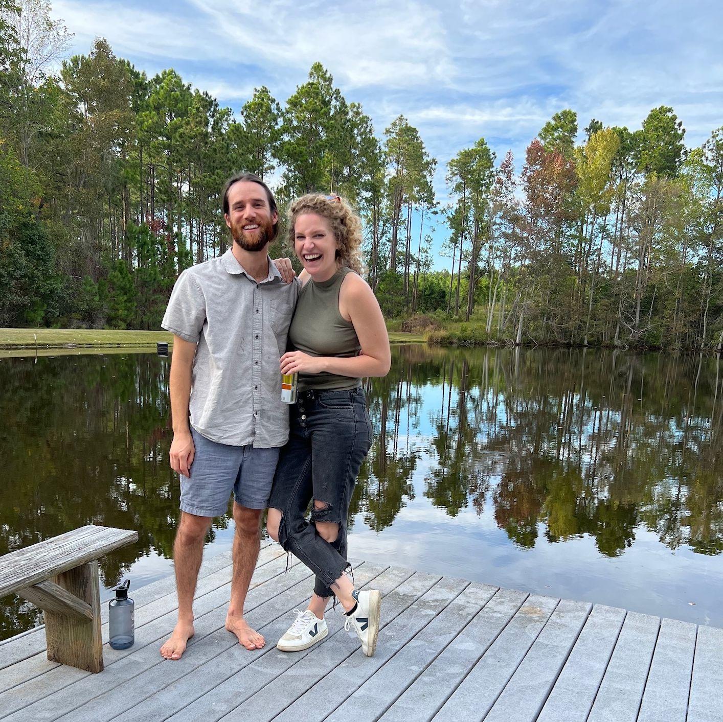 Every year, our friends Dru and Anice host a glamping weekend at their family farm in South Georgia. Here we are enjoying the dock!