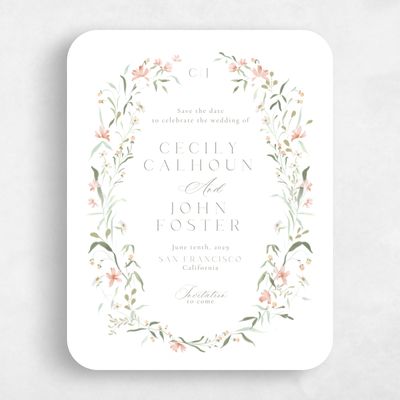 Orange Rounded Wedding Save the Date - Tansy Portrait