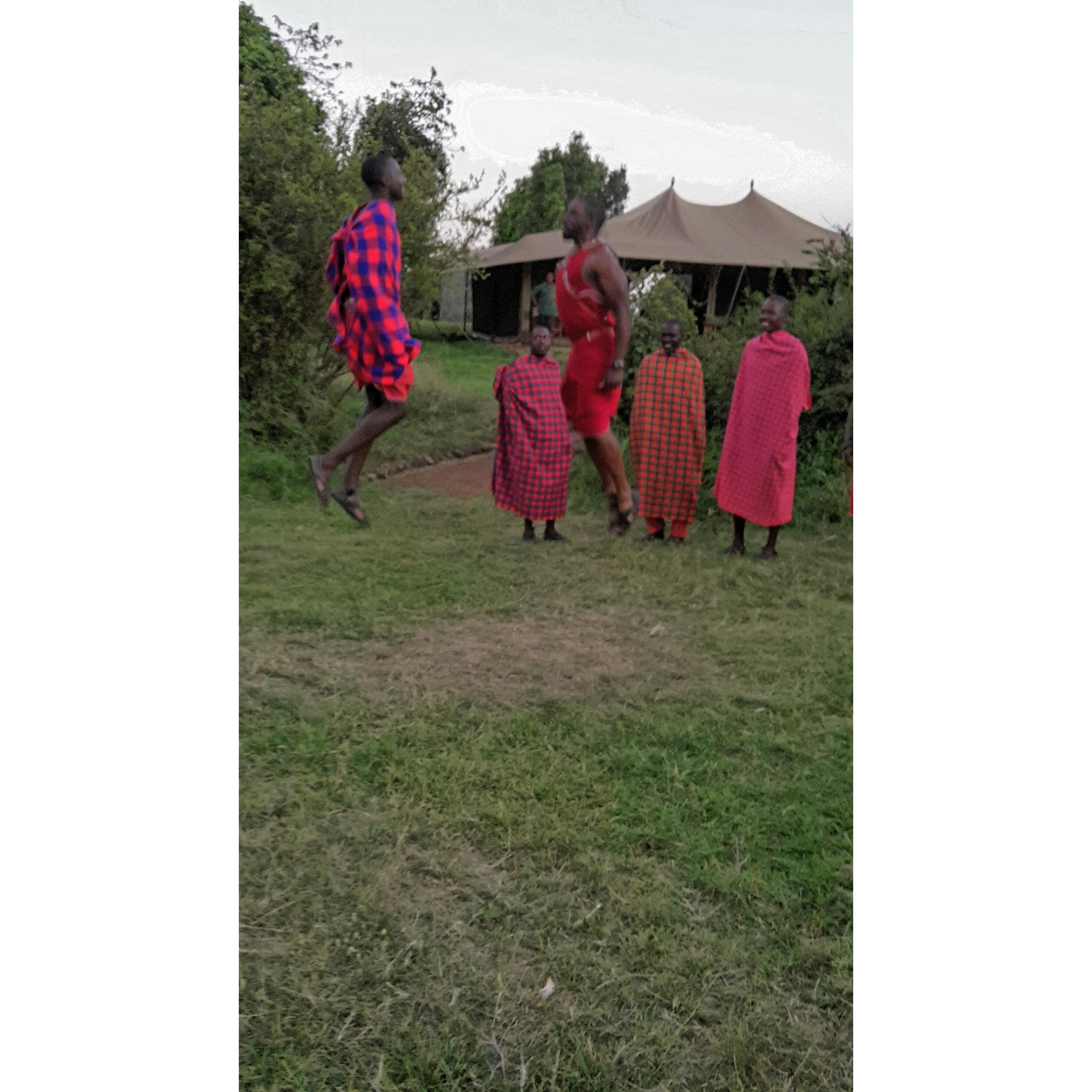 Jo Jumping with the Masai Tribe in Kenya