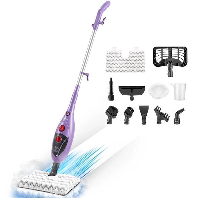 Neobot Steam Mop With MultiPurpose Handheld Steam Cleaner Detachable, Cleaner for Hardwood/Tile/Laminate Floors Windows Sofa Wall with 11 Accessories for Whole Home Use - Purple