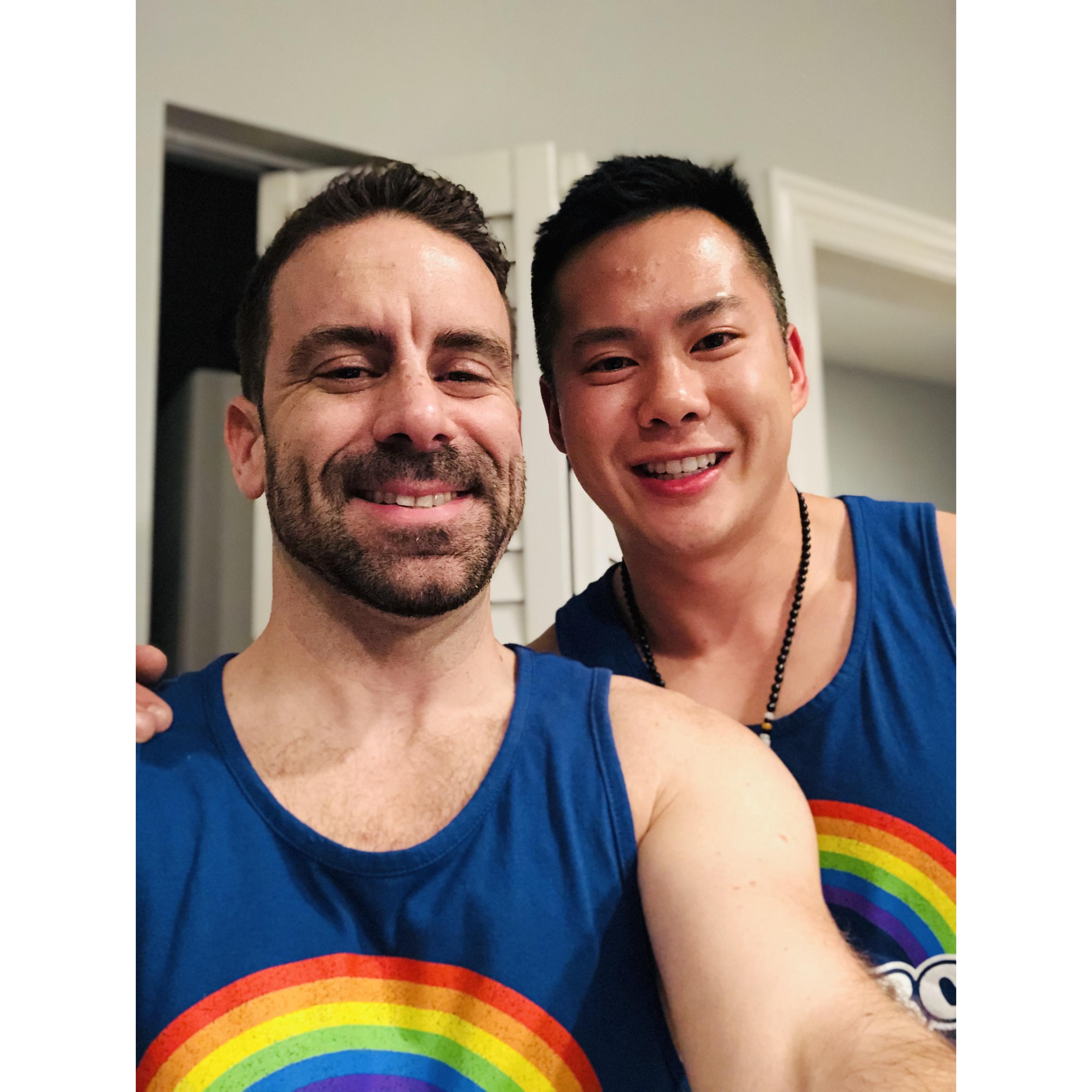 Moving into our first place together during Pride weekend, Chicago 2019