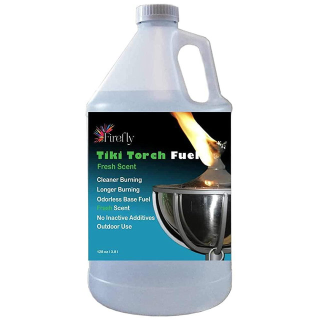 Firefly Fresh Eucalyptus Scent Tiki Torch Fuel - Significantly Longer Burn - Odorless - Less Smoke - Gold Standard - 1 Gallon