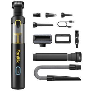 Fanttik Slim V8 APEX Car Vacuum, 4-in-1 Portable Mini Cordless Vacuum with 19000pa Suction Power, Type-C Charge, 2 Suction Modes, Handheld Vacuum for Small Jobs, Car, Office Desk, Keyboards (Black)