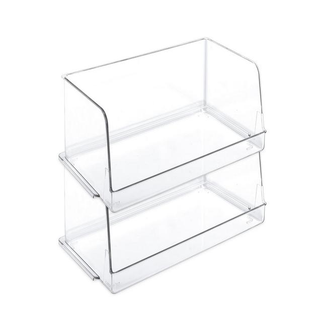 Smart Design Set of 2 Stackable Household Bin, 7" x 12.5"