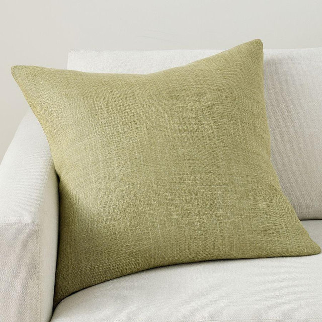 Belgian Linen Pillow Cover, 24", Citron